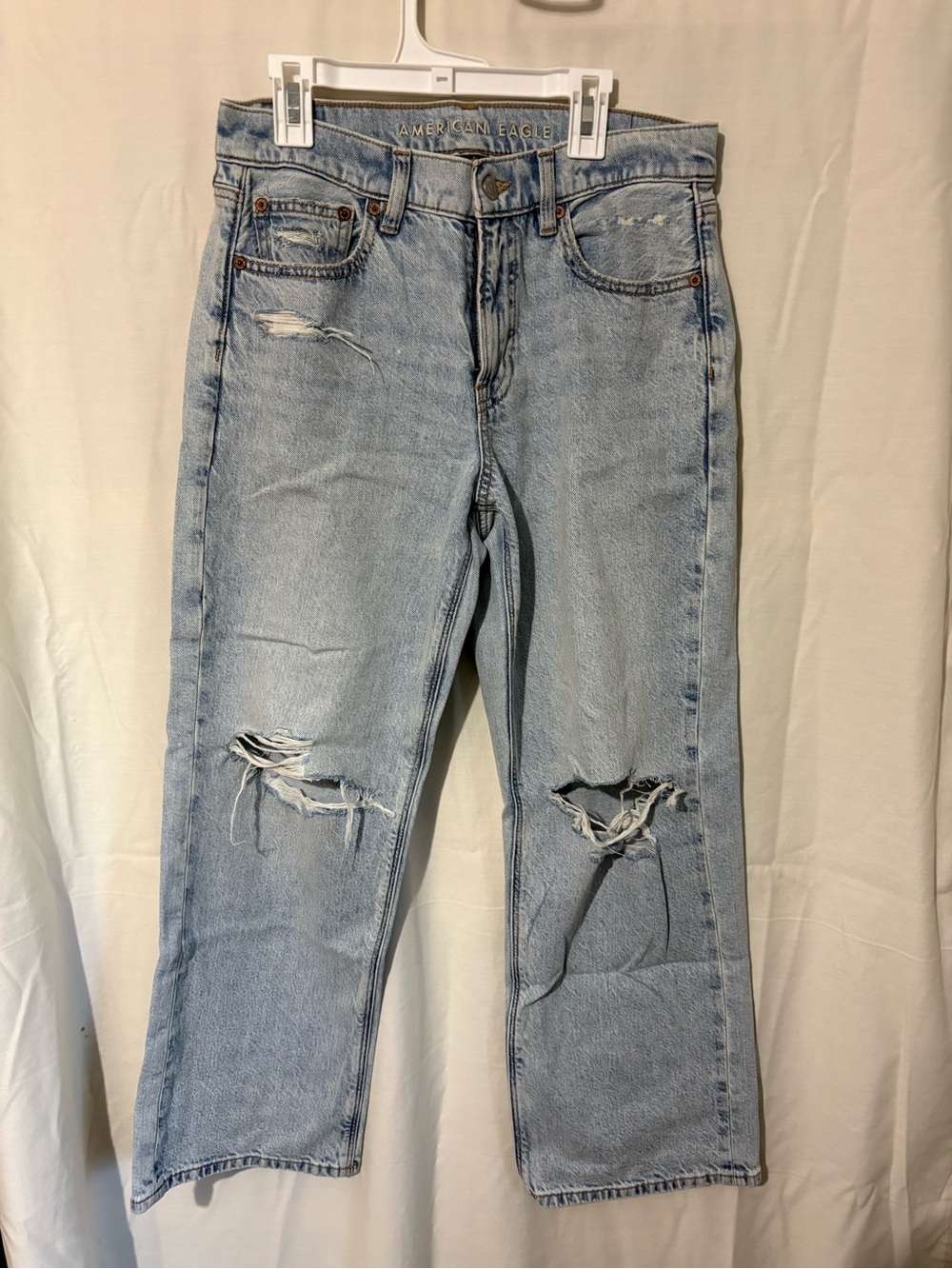 American Eagle Outfitters Light Wash Distressed Flare Jeans